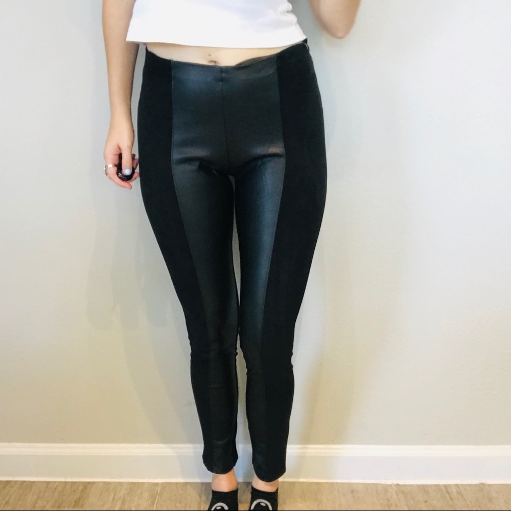 Anthro La fee verte faux suede & leather leggings - Picture 5 of 8
